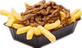 Patat shoarma(knoflooksaus) met fritessaus